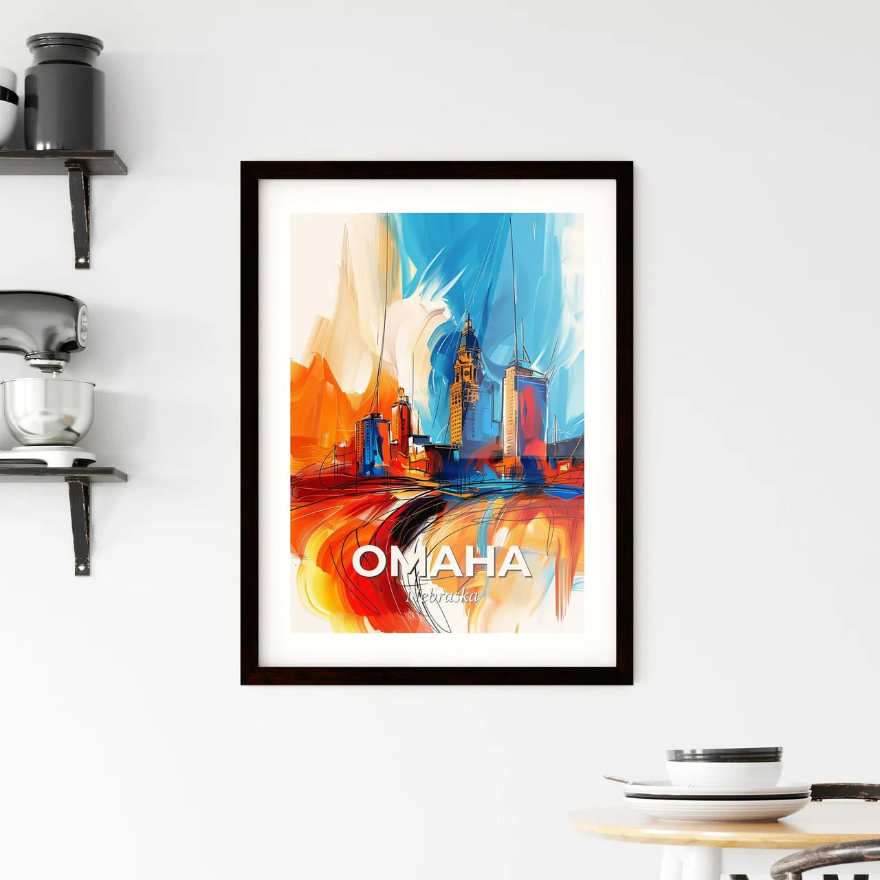 Vibrant Omaha, Nebraska Framed Print