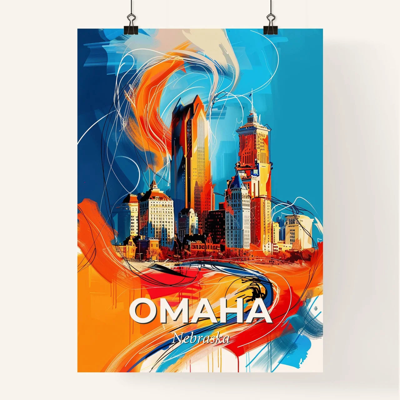 Vibrant Omaha, Nebraska Poster