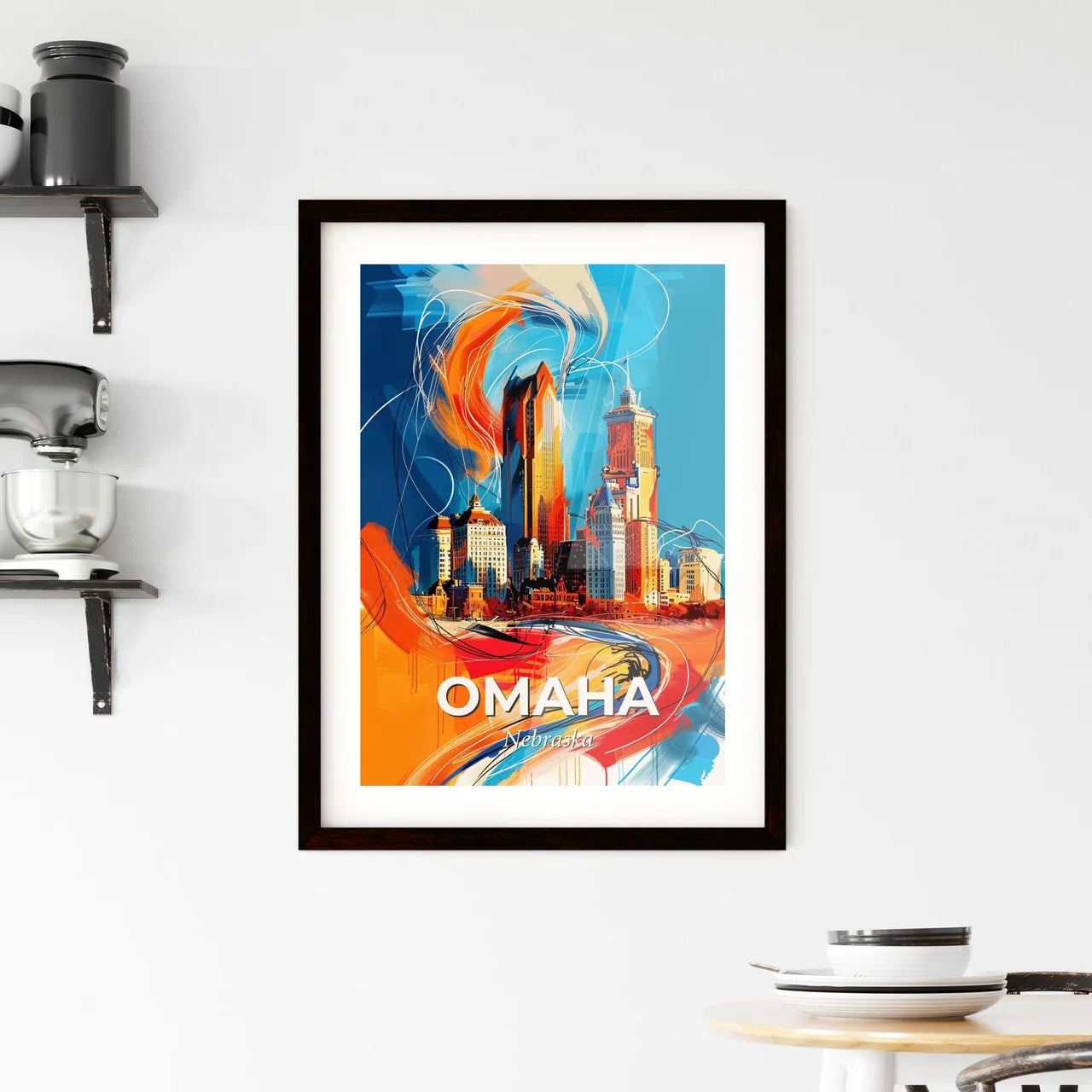 Vibrant Omaha, Nebraska Framed Print