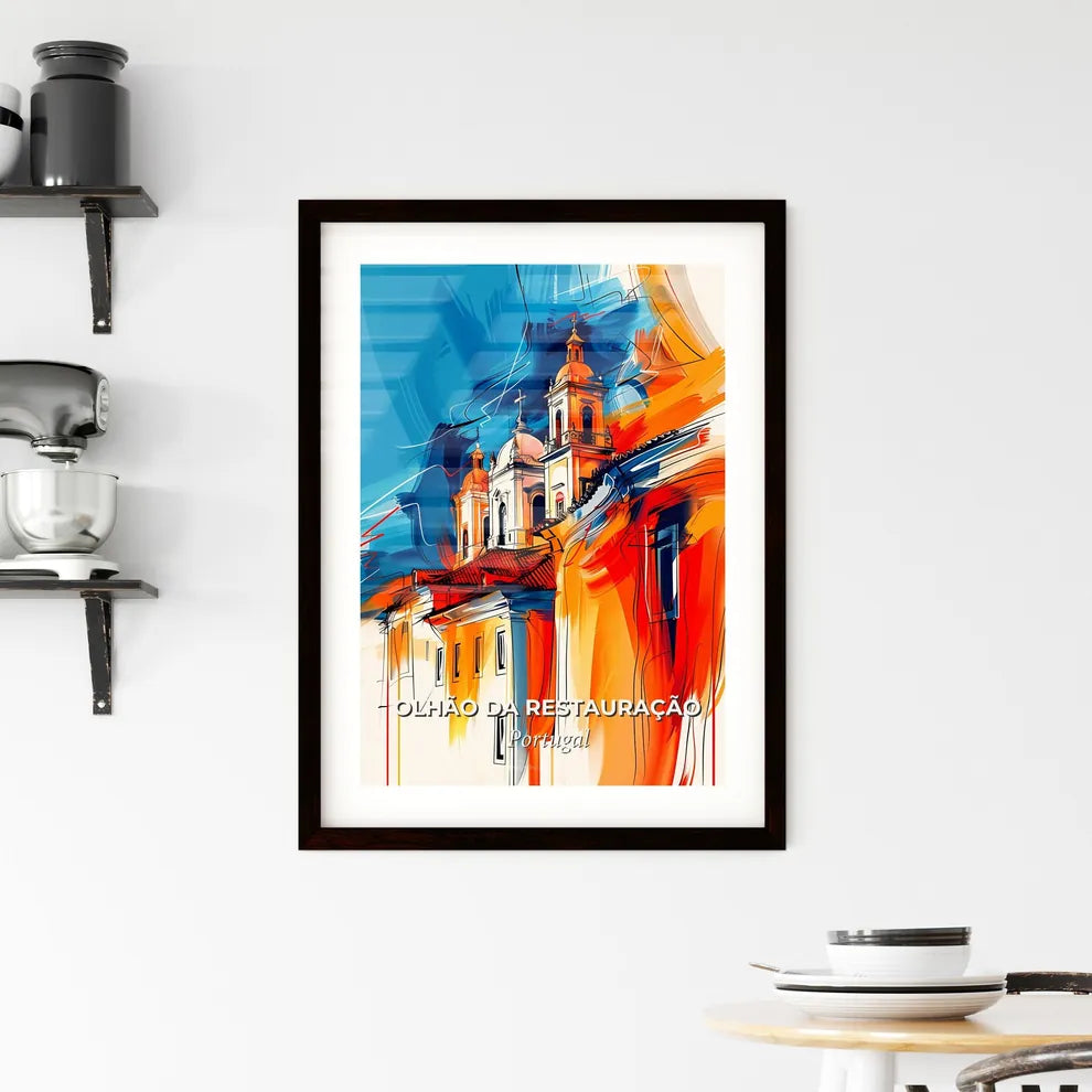 Vibrant Olhão Da Restauração, Portugal Framed Print