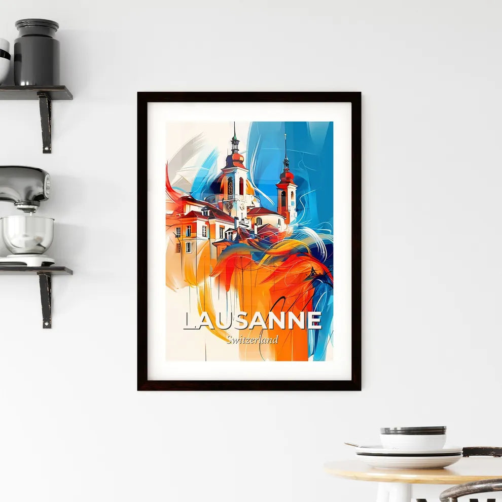 Vibrant Lausanne, Switzerland Framed Print