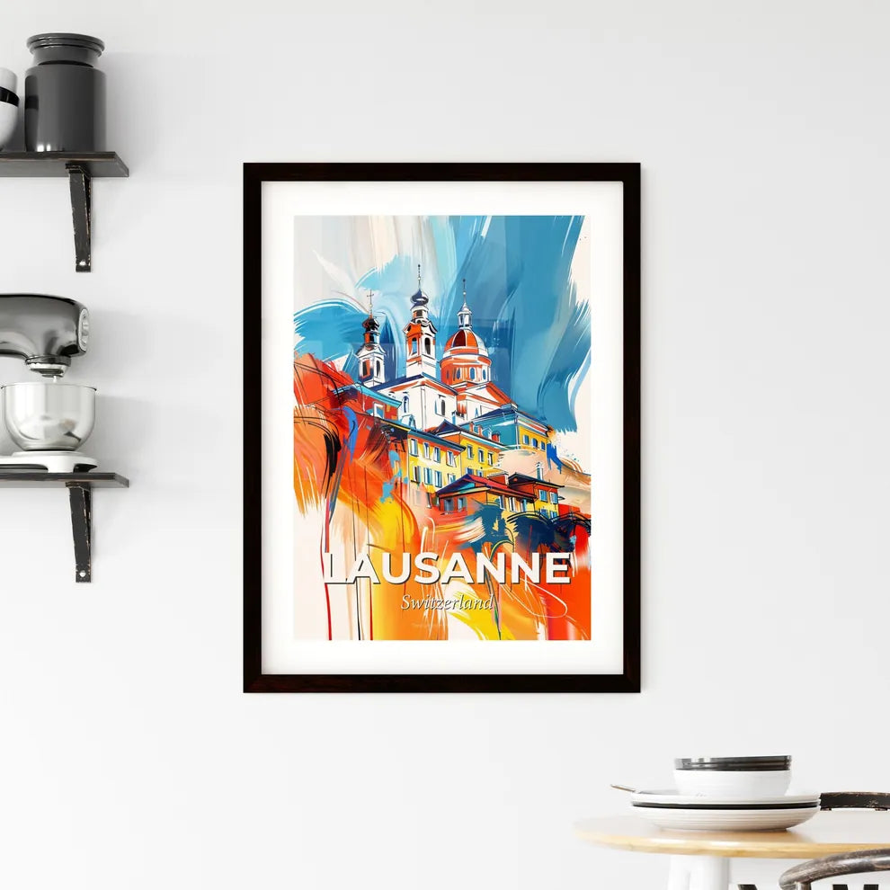 Vibrant Lausanne, Switzerland Framed Print