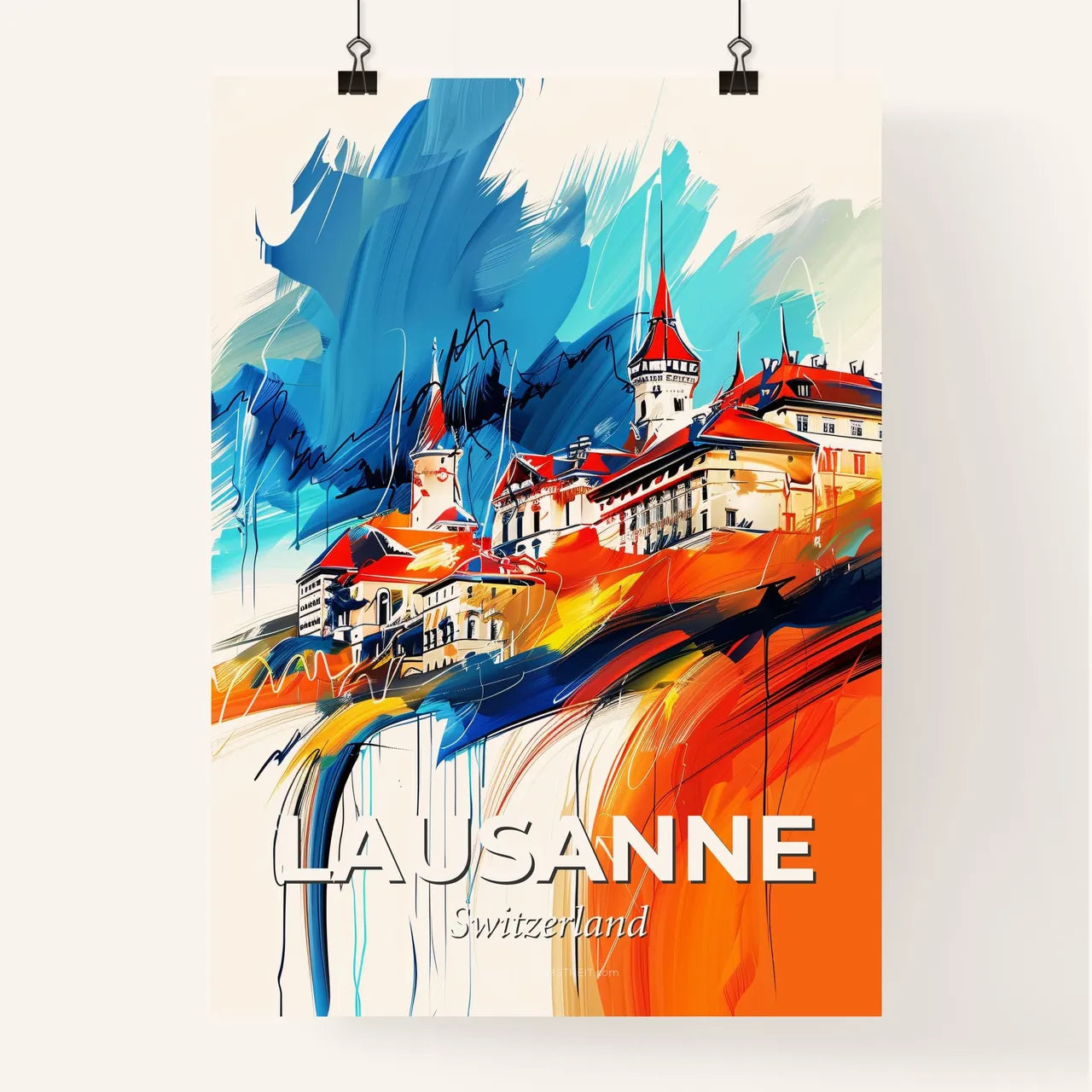 Vibrant Lausanne, Switzerland Poster
