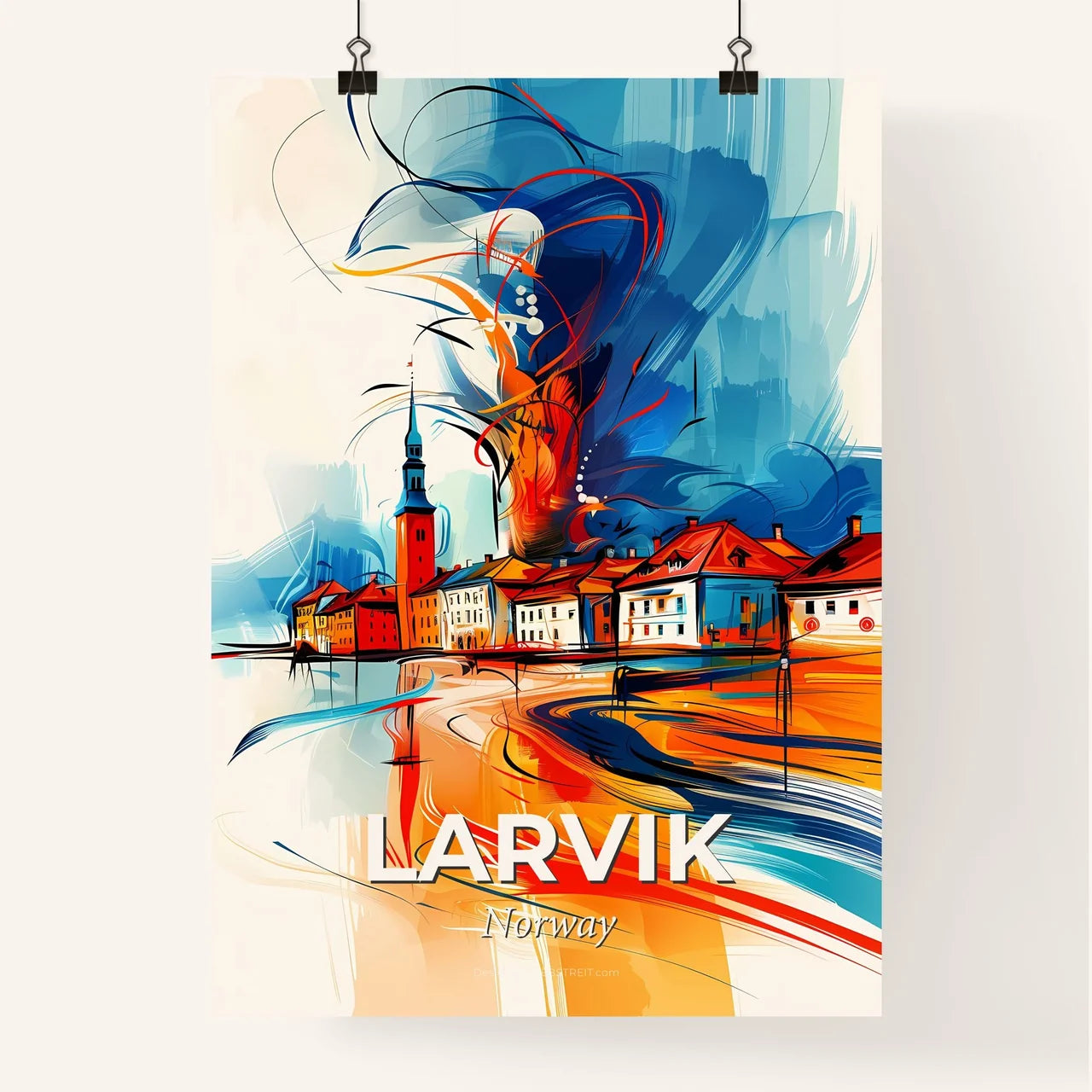 Vibrant Larvik, Norway Poster