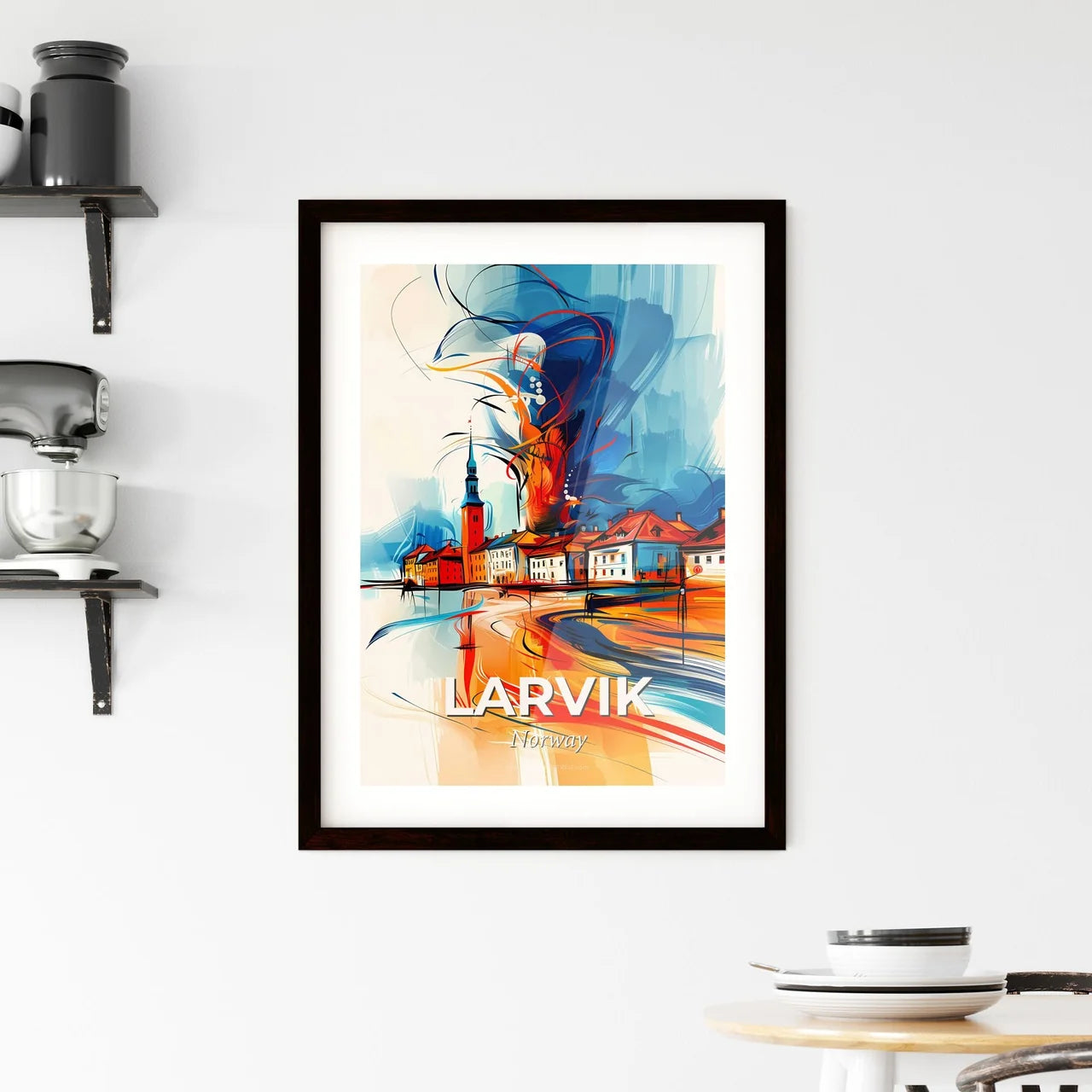 Vibrant Larvik, Norway Framed Print