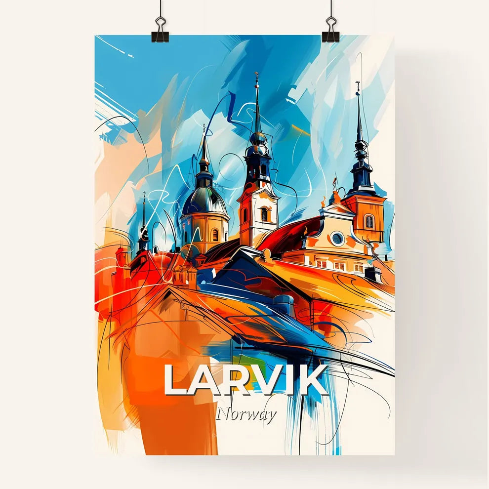 Vibrant Larvik, Norway Poster