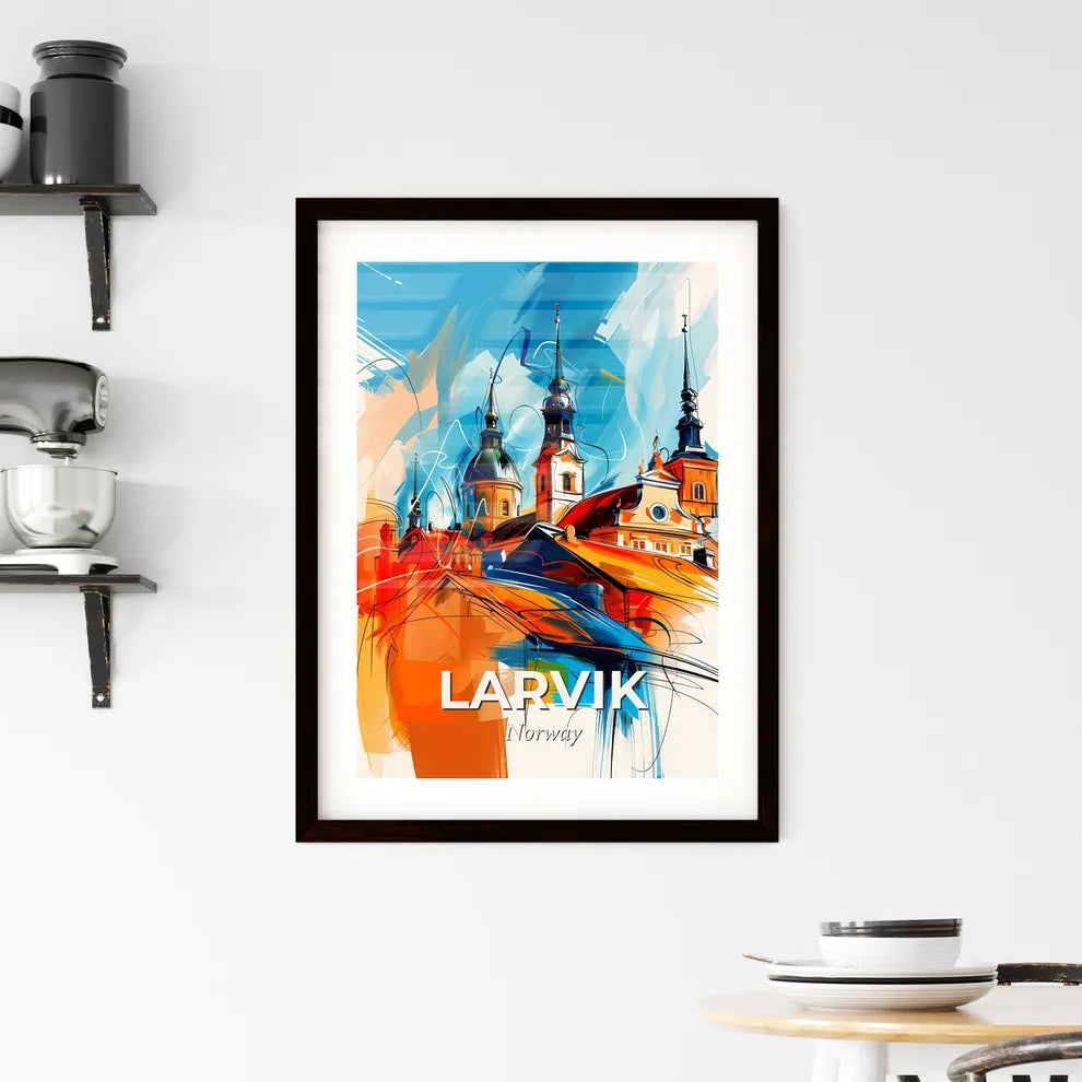 Vibrant Larvik, Norway Framed Print