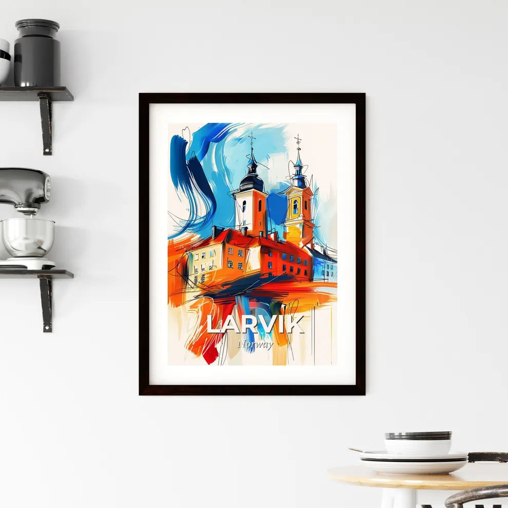 Vibrant Larvik, Norway Framed Print