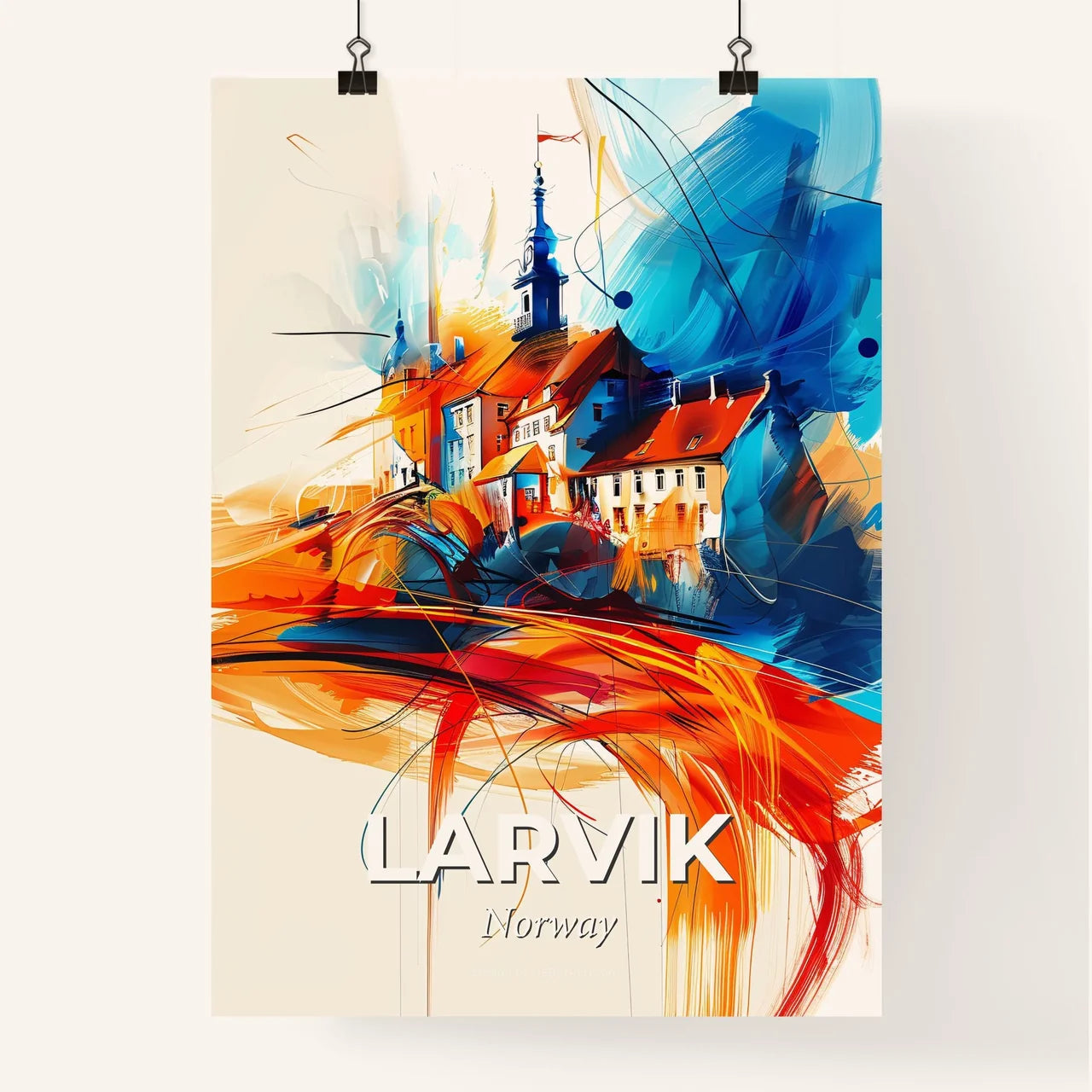 Vibrant Larvik, Norway Poster