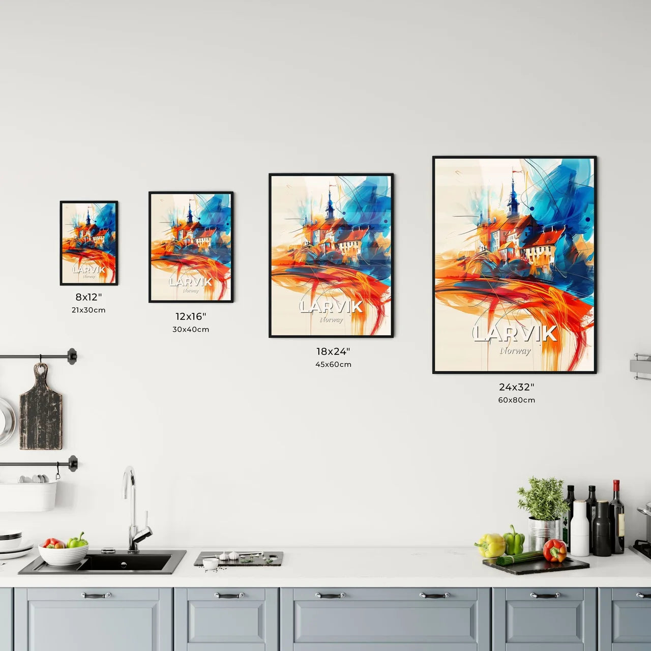 Vibrant Larvik, Norway Kitchen Art