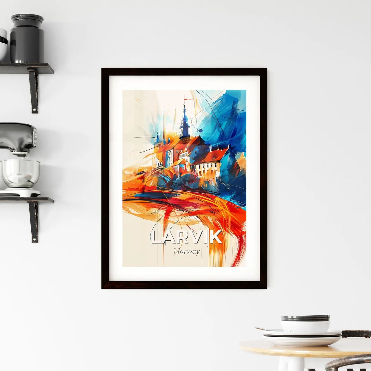 Vibrant Larvik, Norway Framed Print