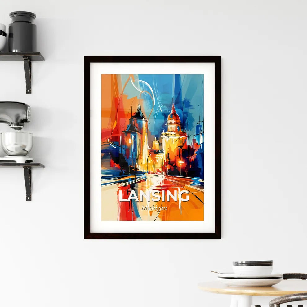 Vibrant Lansing, Michigan Framed Print
