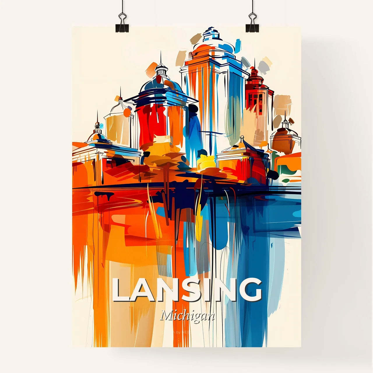 Vibrant Lansing, Michigan Poster