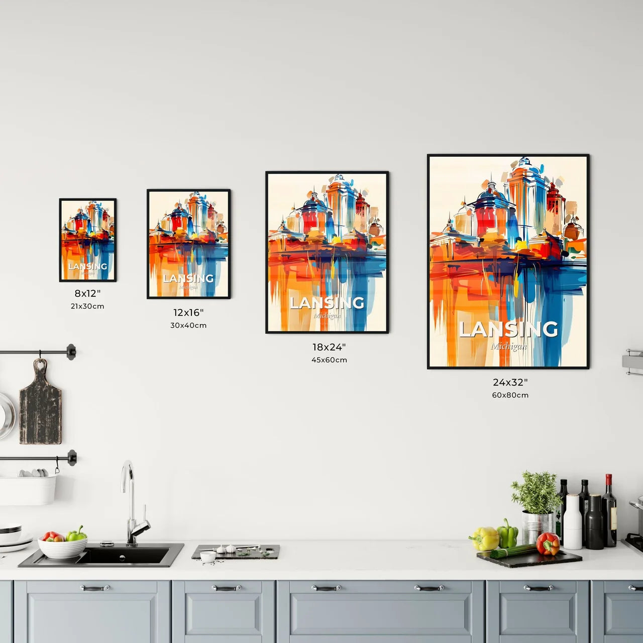 Vibrant Lansing, Michigan Kitchen Art