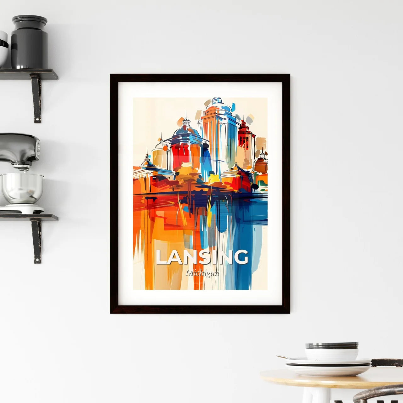 Vibrant Lansing, Michigan Framed Print