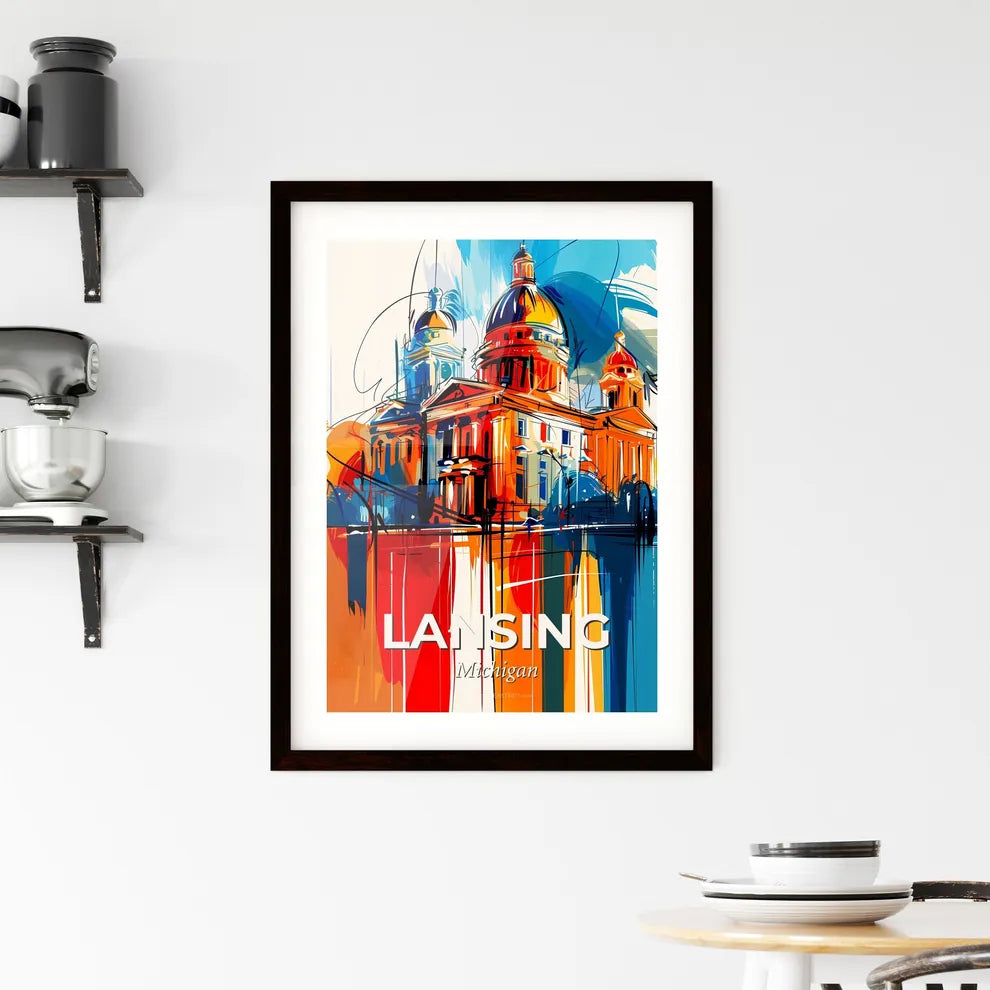 Vibrant Lansing, Michigan Framed Print