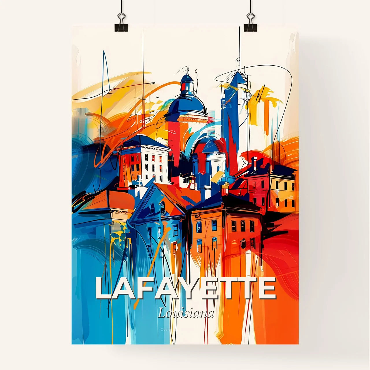 Vibrant Lafayette, Louisiana Poster