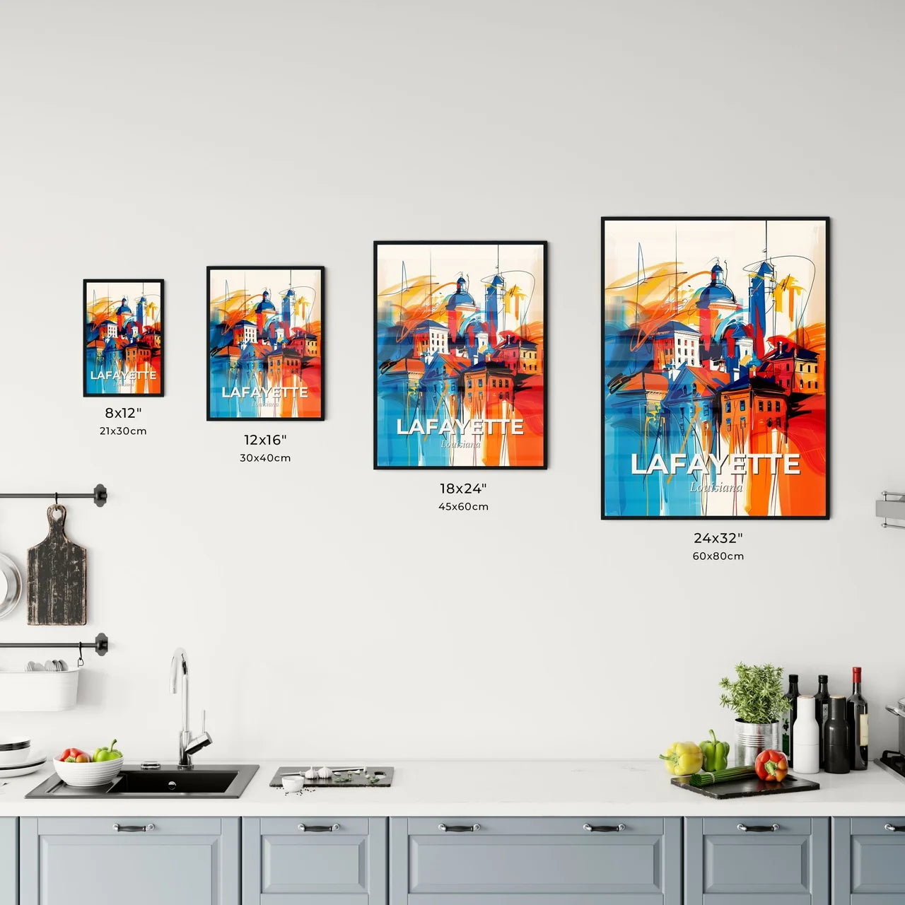 Vibrant Lafayette, Louisiana Kitchen Art