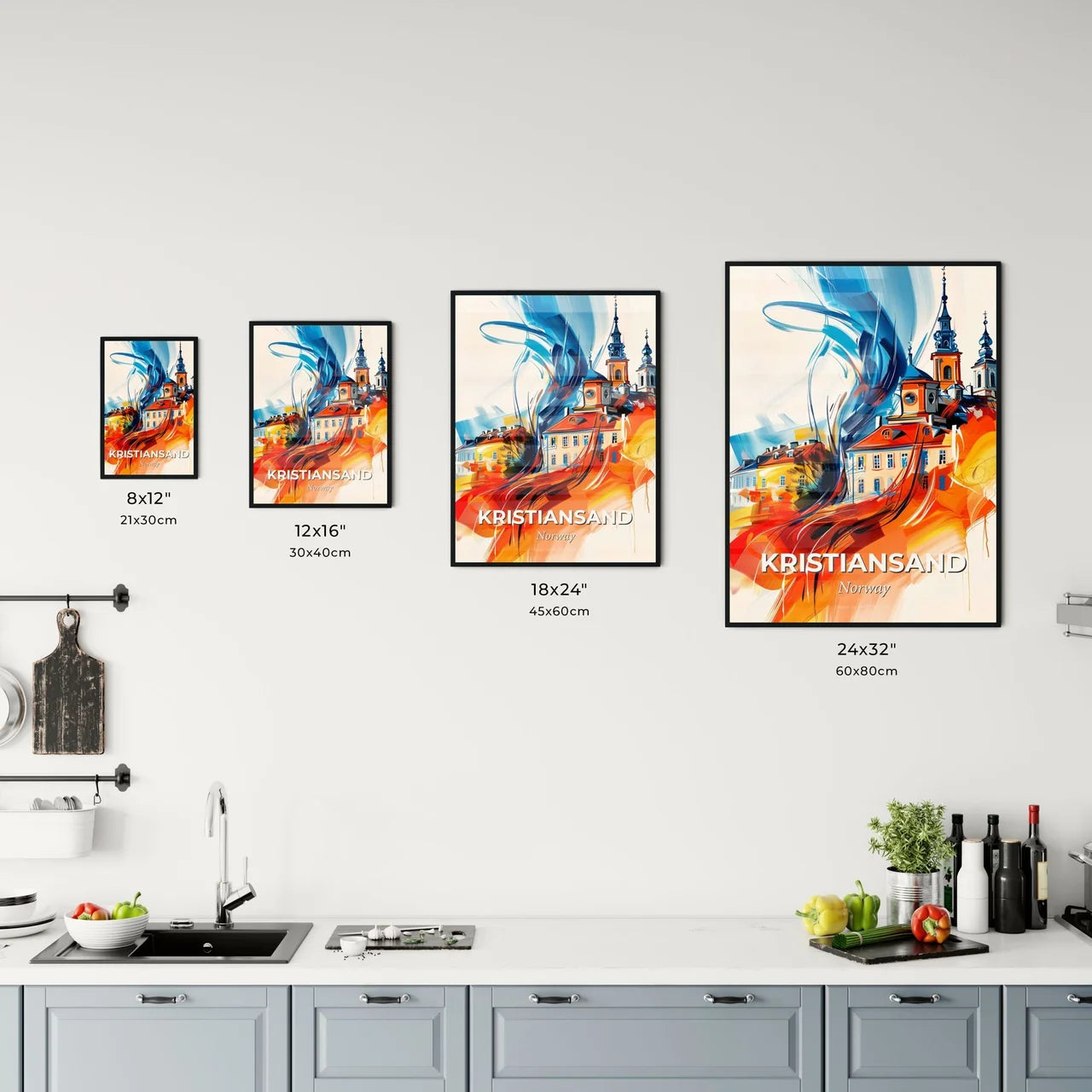 Vibrant Kristiansand, Norway Kitchen Art