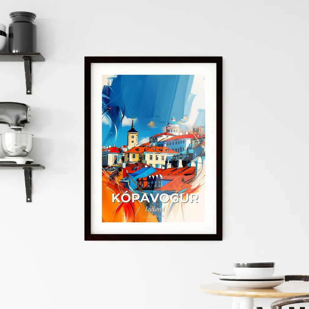 Vibrant Kópavogur, Iceland Framed Print