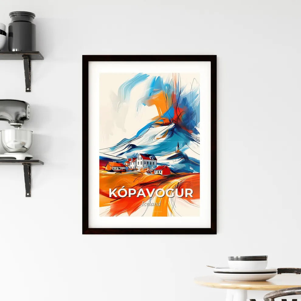 Vibrant Kópavogur, Iceland Framed Print