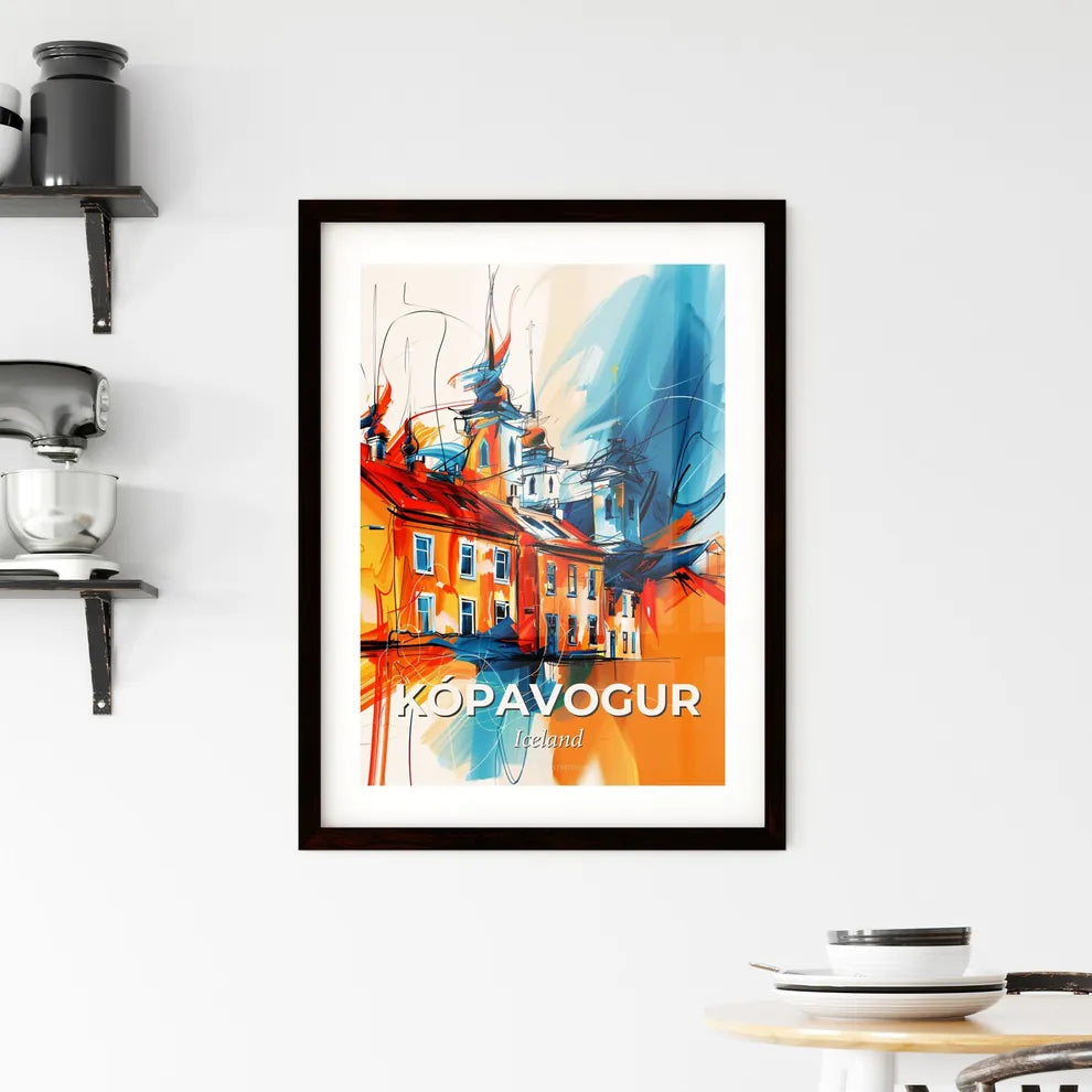 Vibrant Kópavogur, Iceland Framed Print