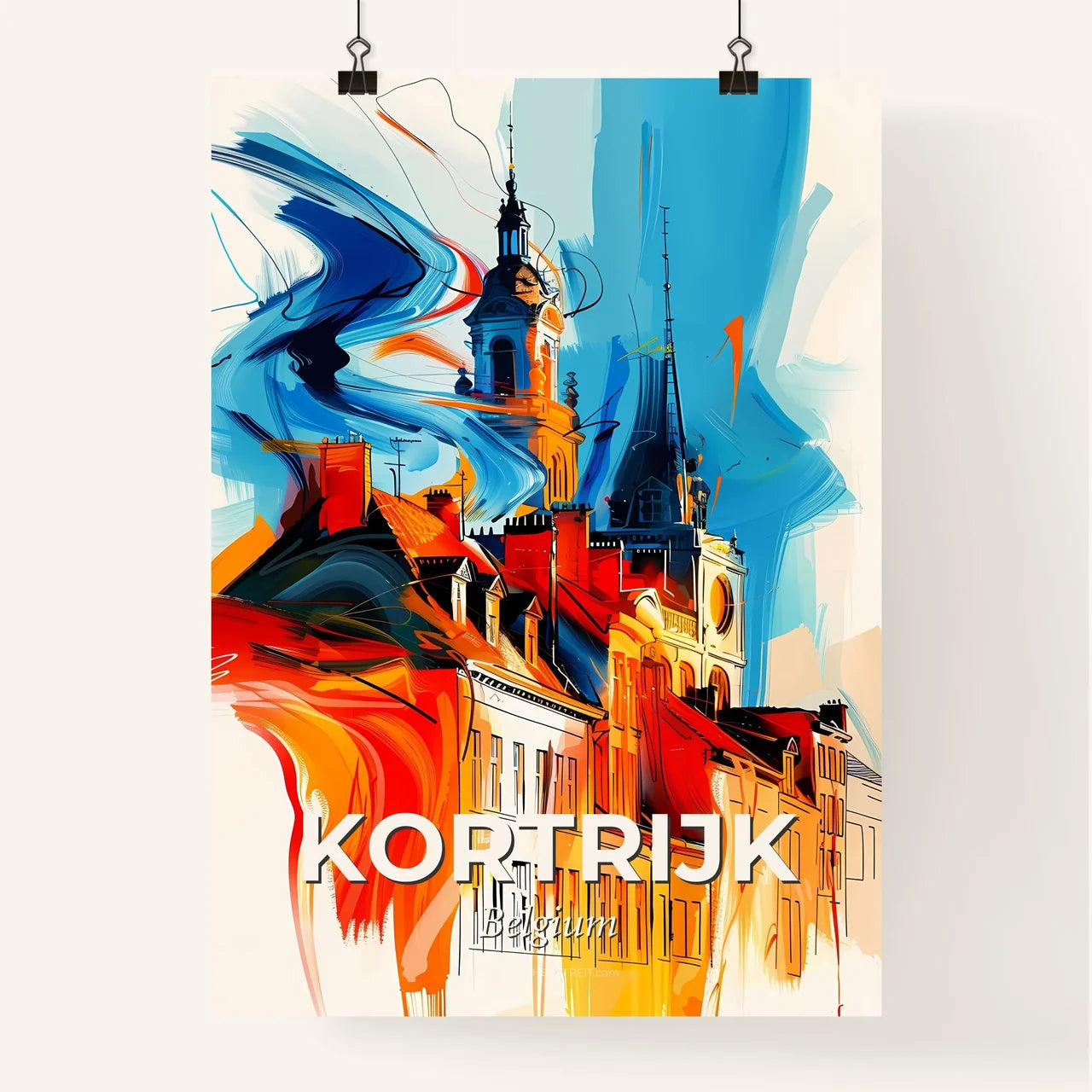 Vibrant Kortrijk , Belgium Poster