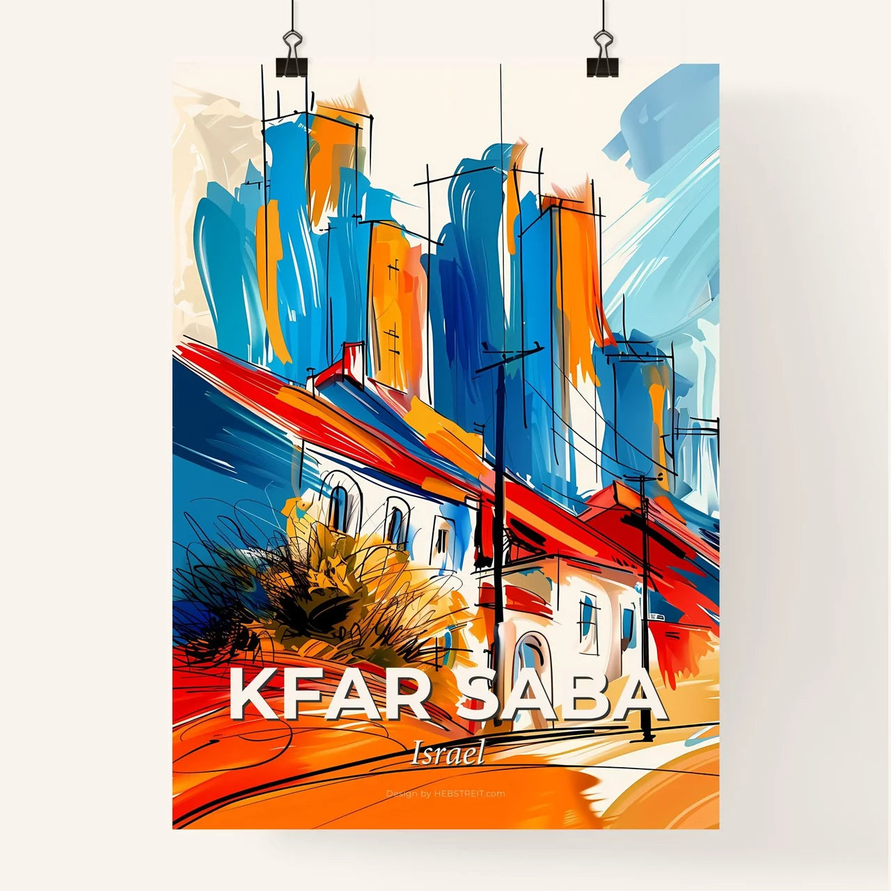 Vibrant Kfar Saba, Israel Poster