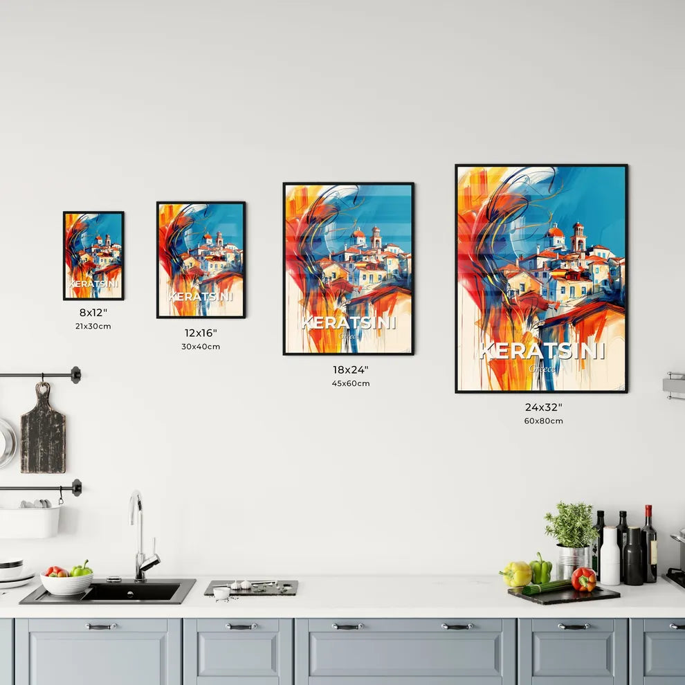 Vibrant Keratsini, Greece Kitchen Art