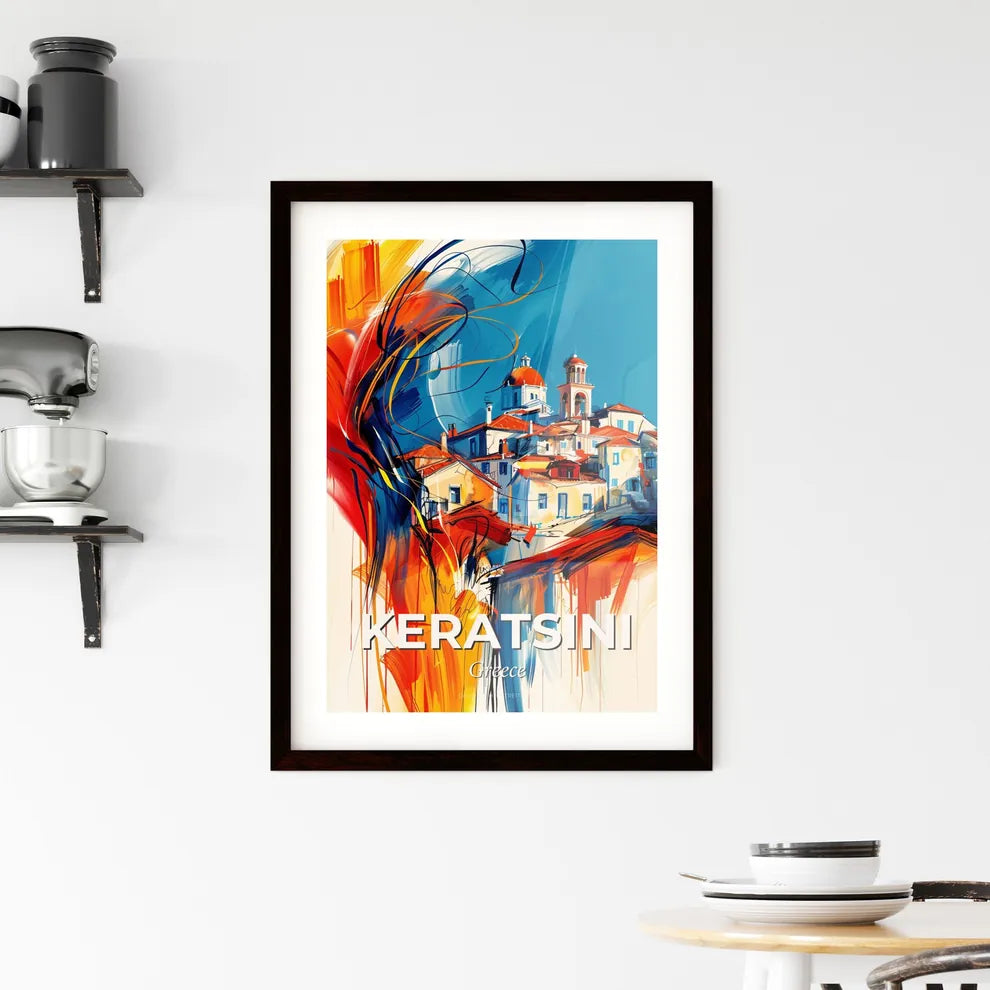 Vibrant Keratsini, Greece Framed Print