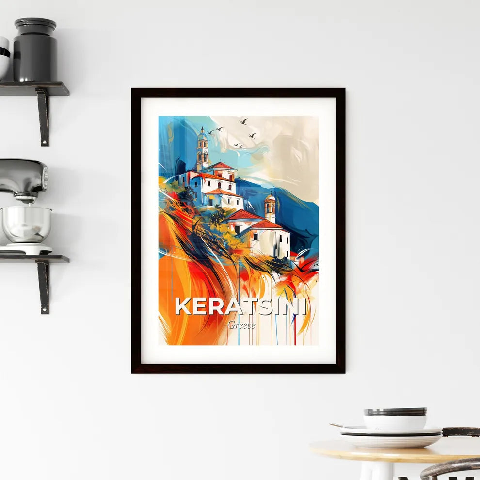 Vibrant Keratsini, Greece Framed Print