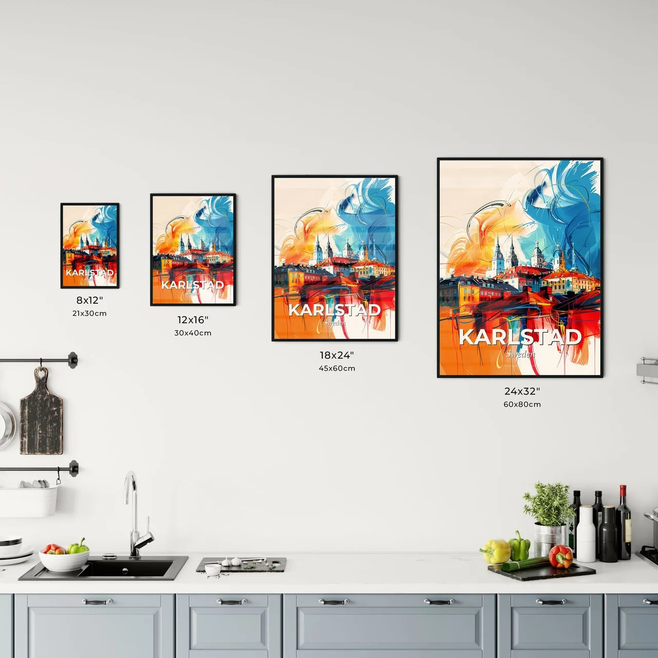Vibrant Karlstad, Sweden Kitchen Art