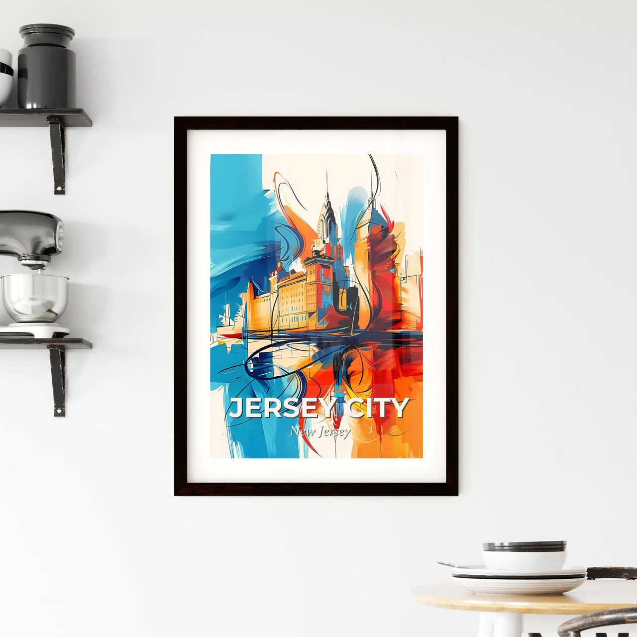 Vibrant Jersey City, New Jersey Framed Print