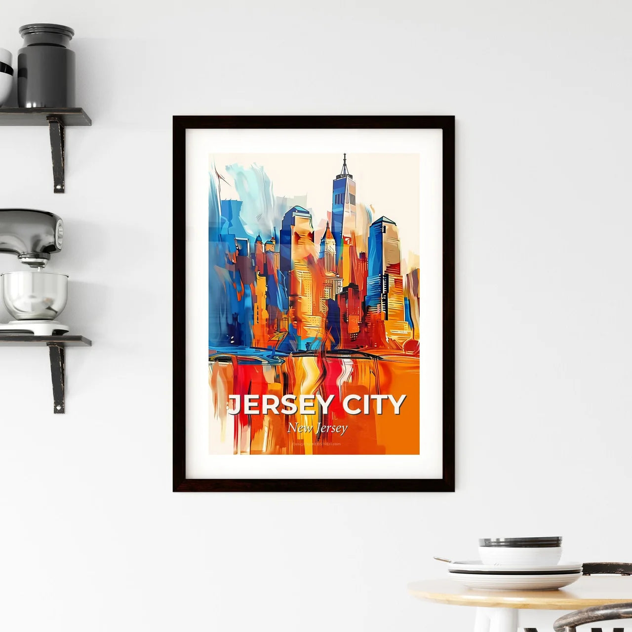 Vibrant Jersey City, New Jersey Framed Print