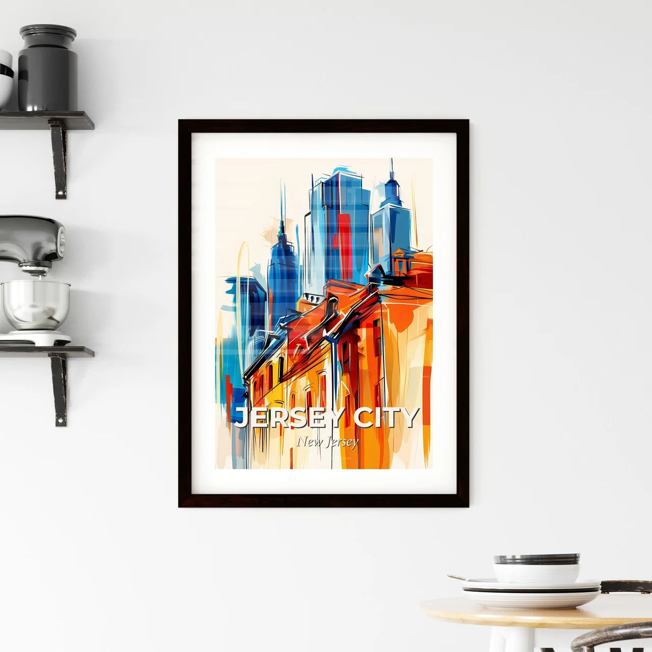 Vibrant Jersey City, New Jersey Framed Print