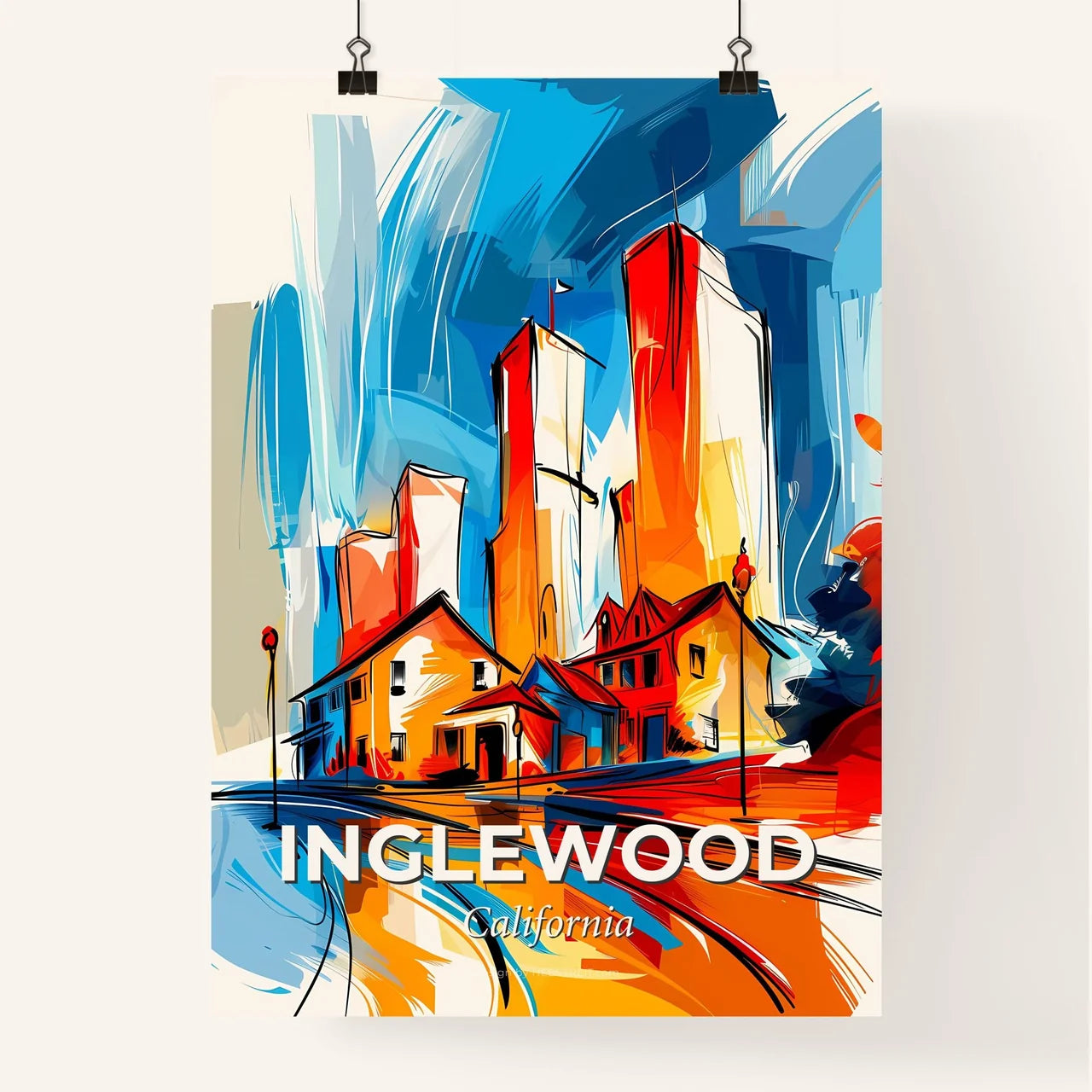 Vibrant Inglewood, California Poster