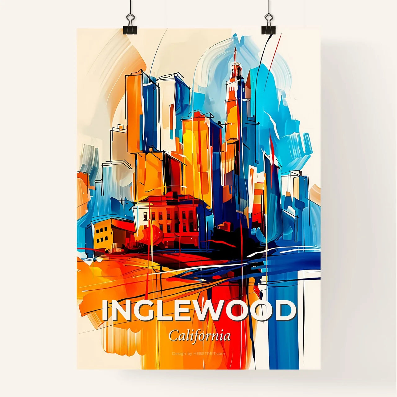 Vibrant Inglewood, California Poster