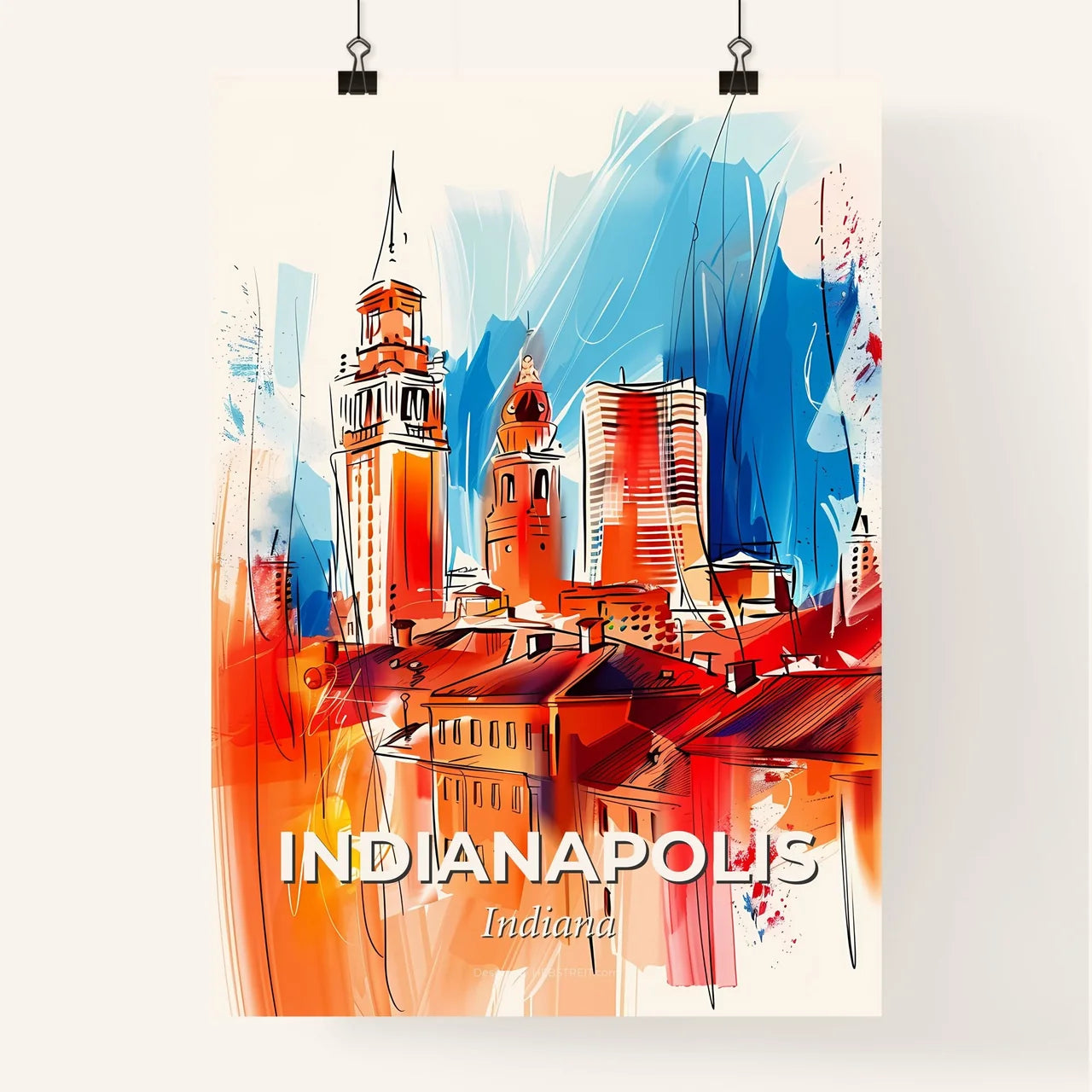 Vibrant Indianapolis, Indiana Poster