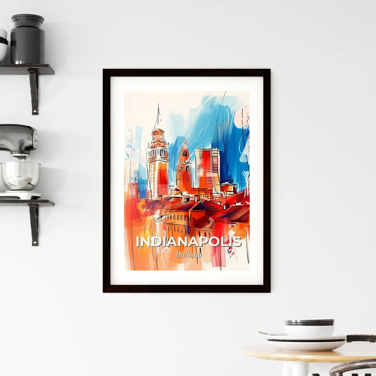 Vibrant Indianapolis, Indiana Framed Print