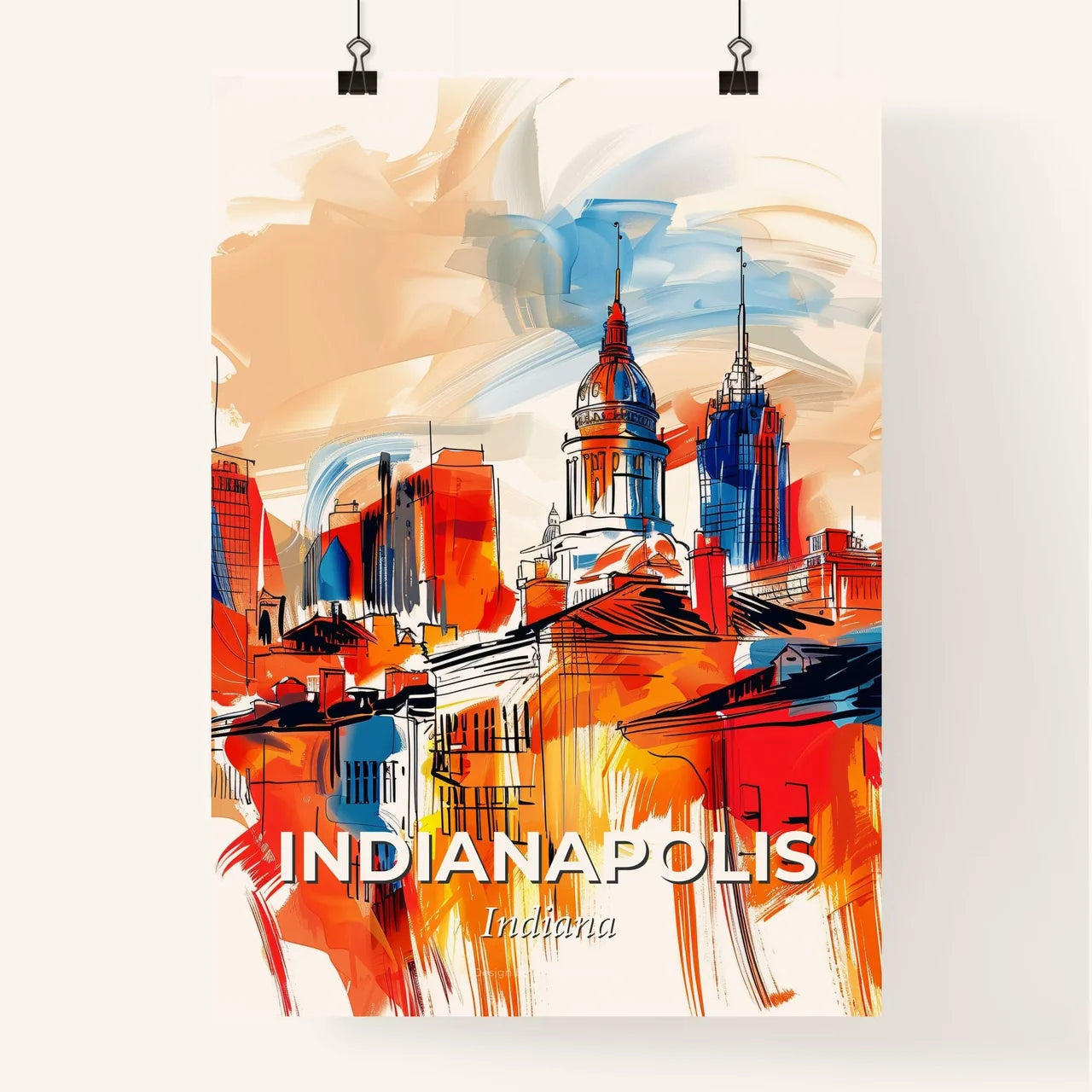 Vibrant Indianapolis, Indiana Poster