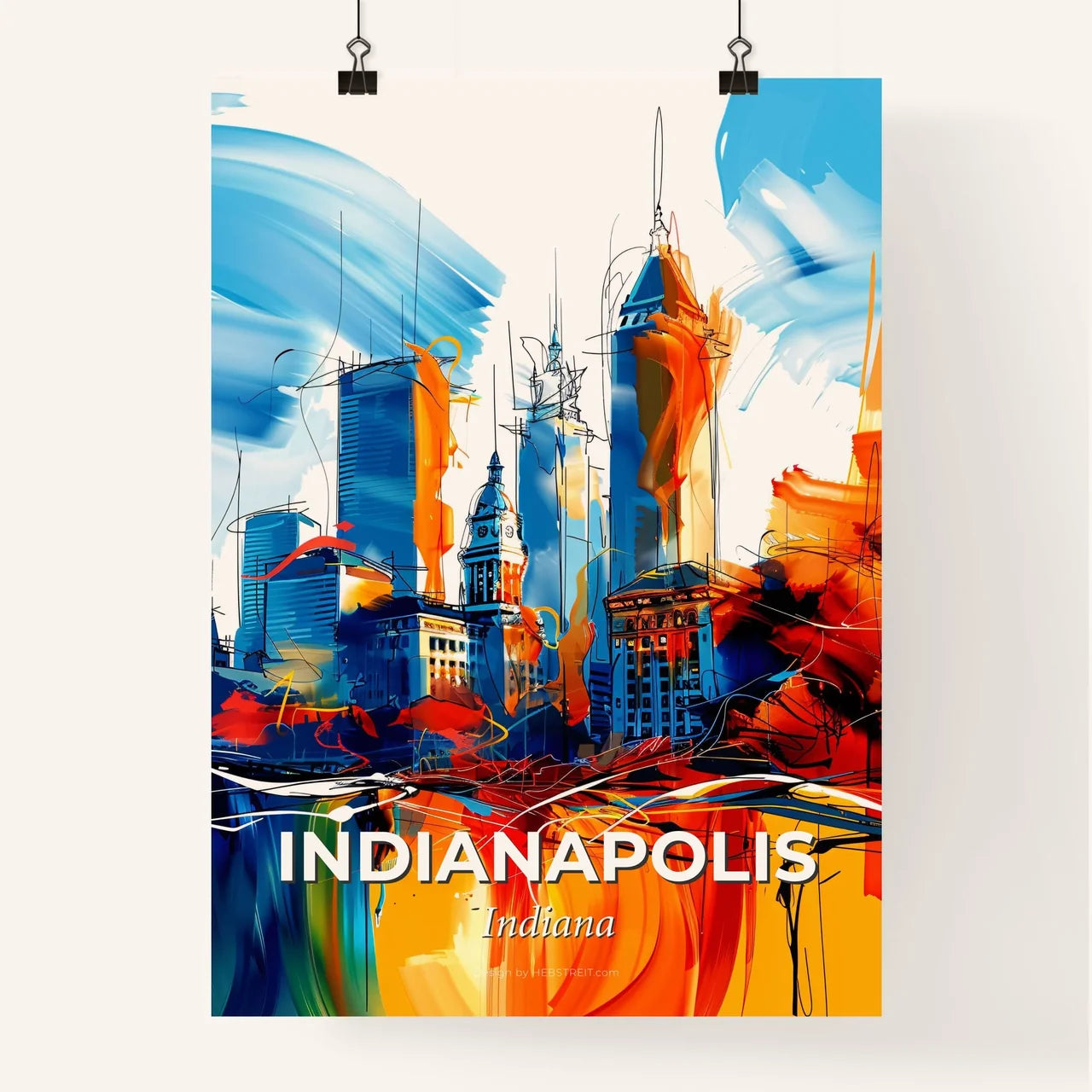 Vibrant Indianapolis, Indiana Poster