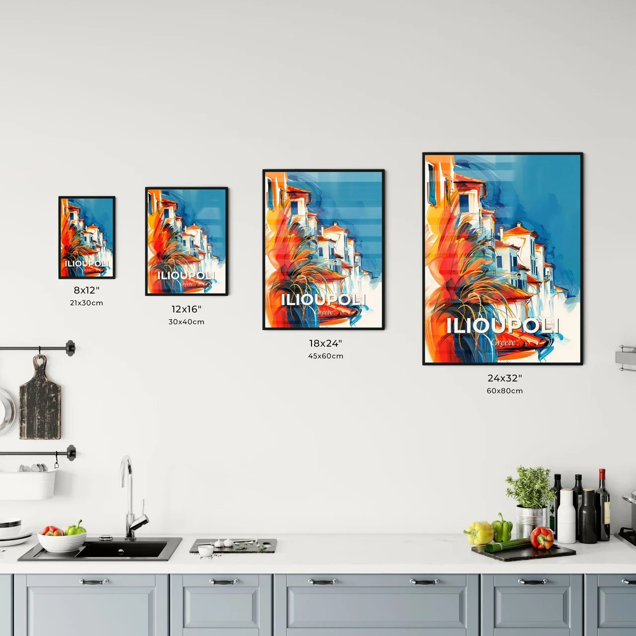 Vibrant Ilioupoli, Greece Kitchen Art