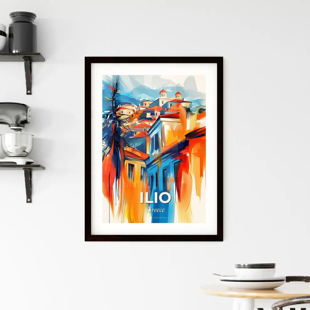 Vibrant Ilio, Greece Framed Print