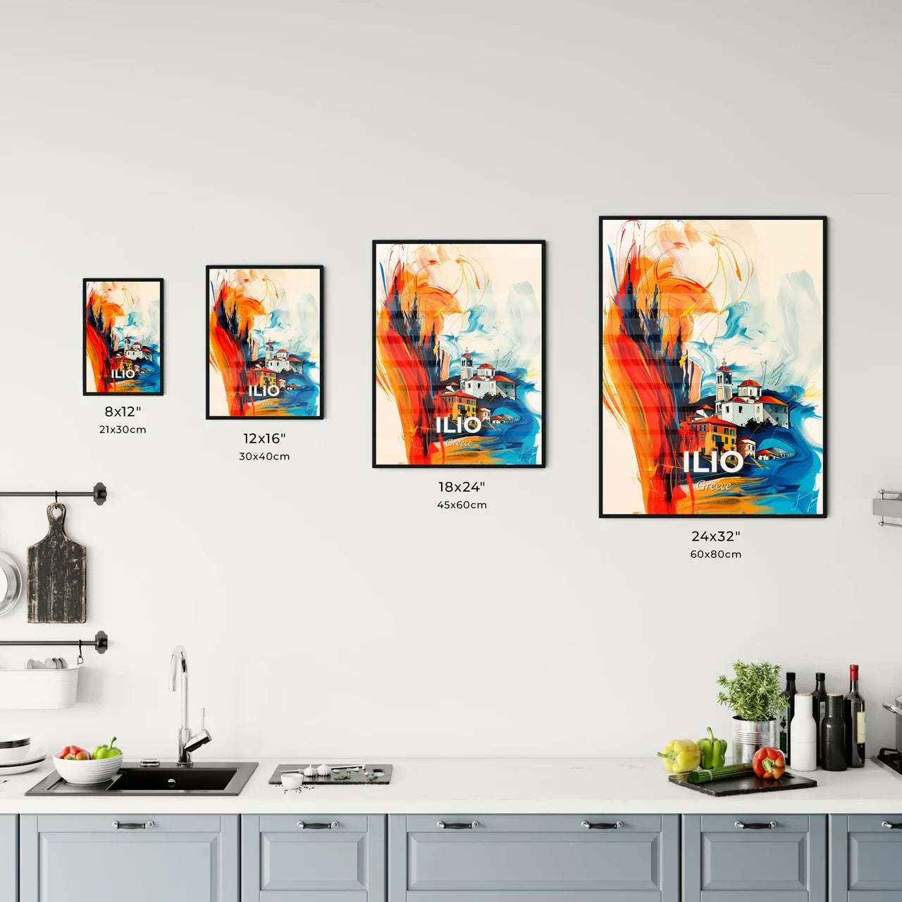 Vibrant Ilio, Greece Kitchen Art