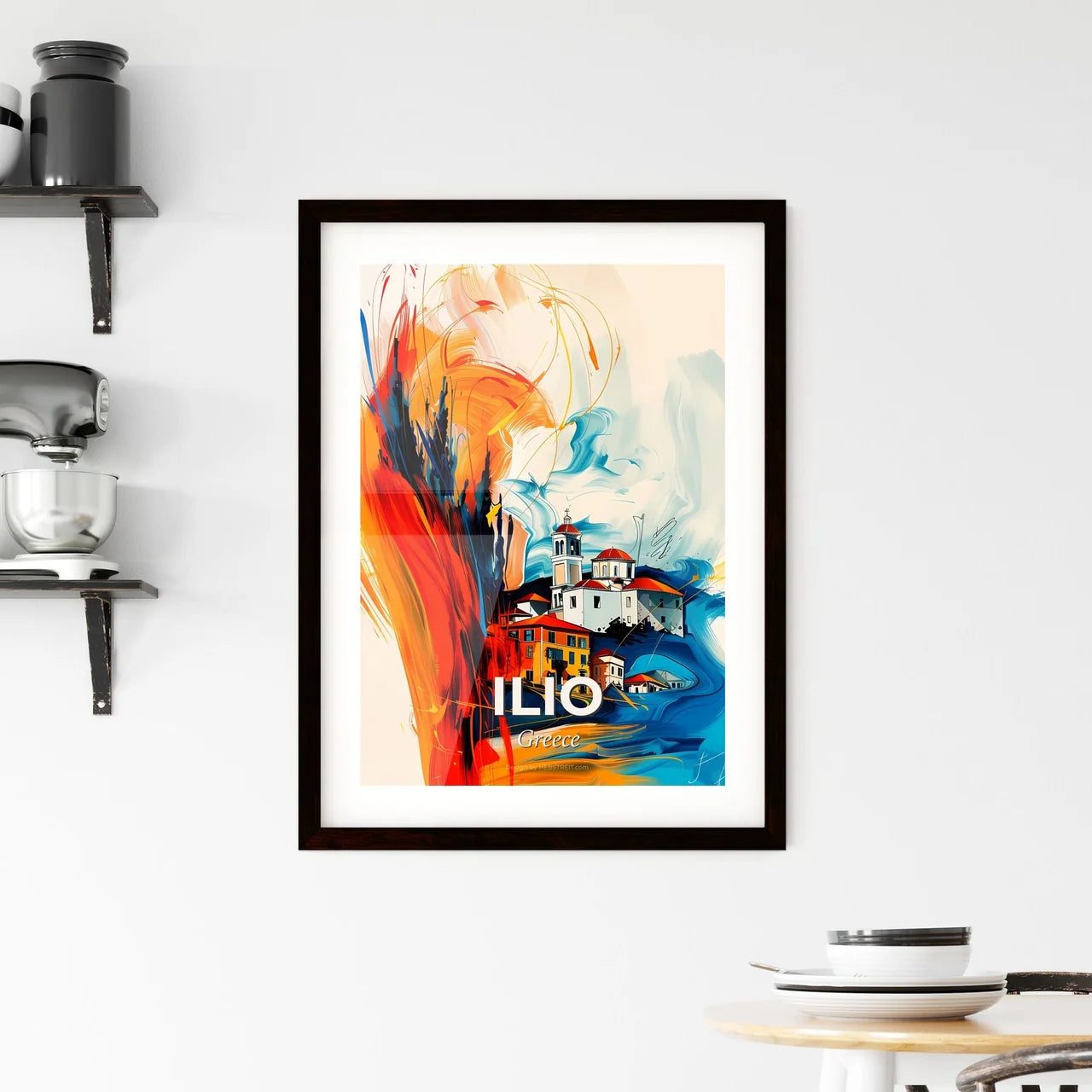 Vibrant Ilio, Greece Framed Print