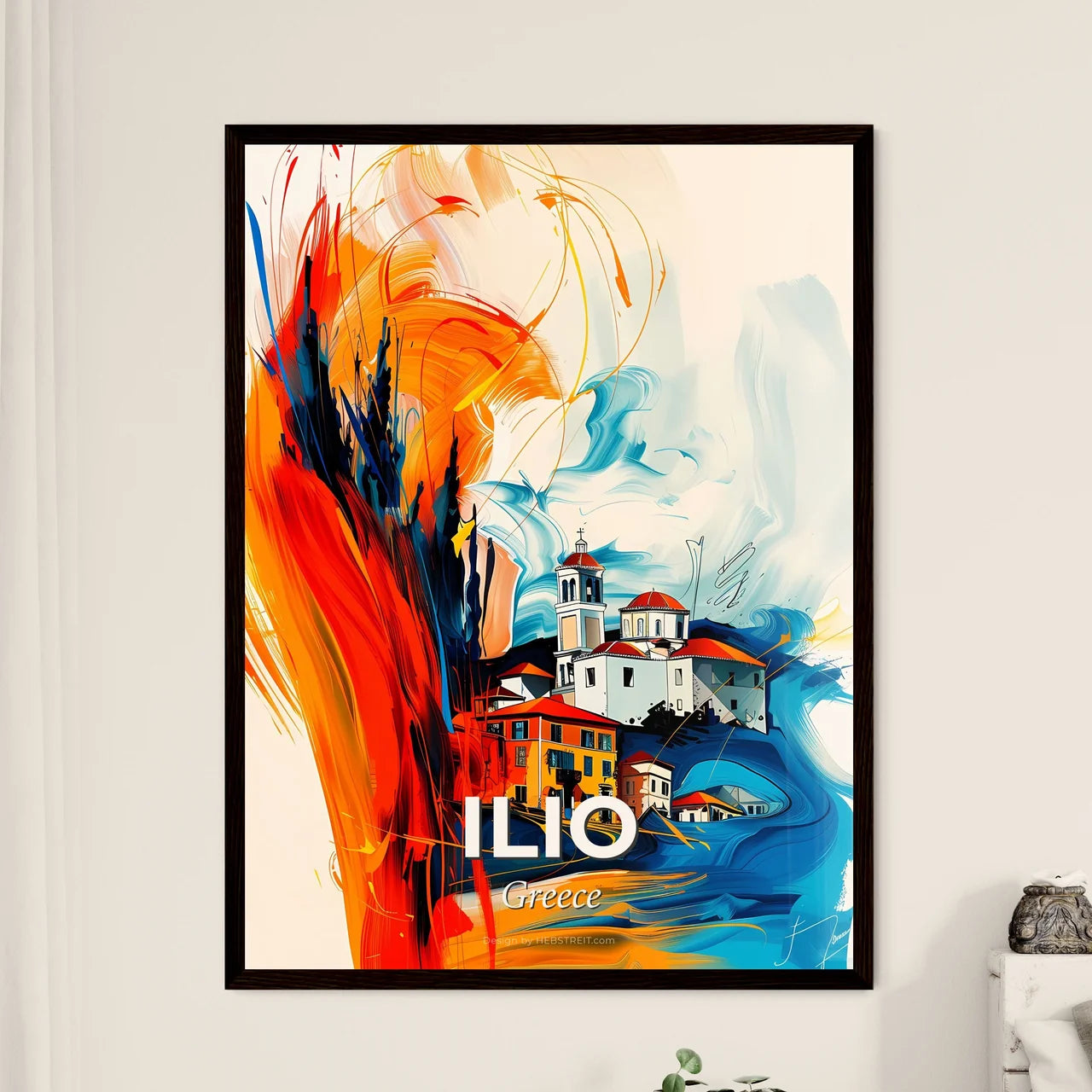 Vibrant Ilio, Greece Art Print