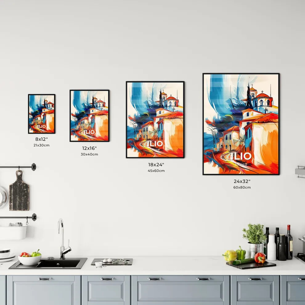 Vibrant Ilio, Greece Kitchen Art
