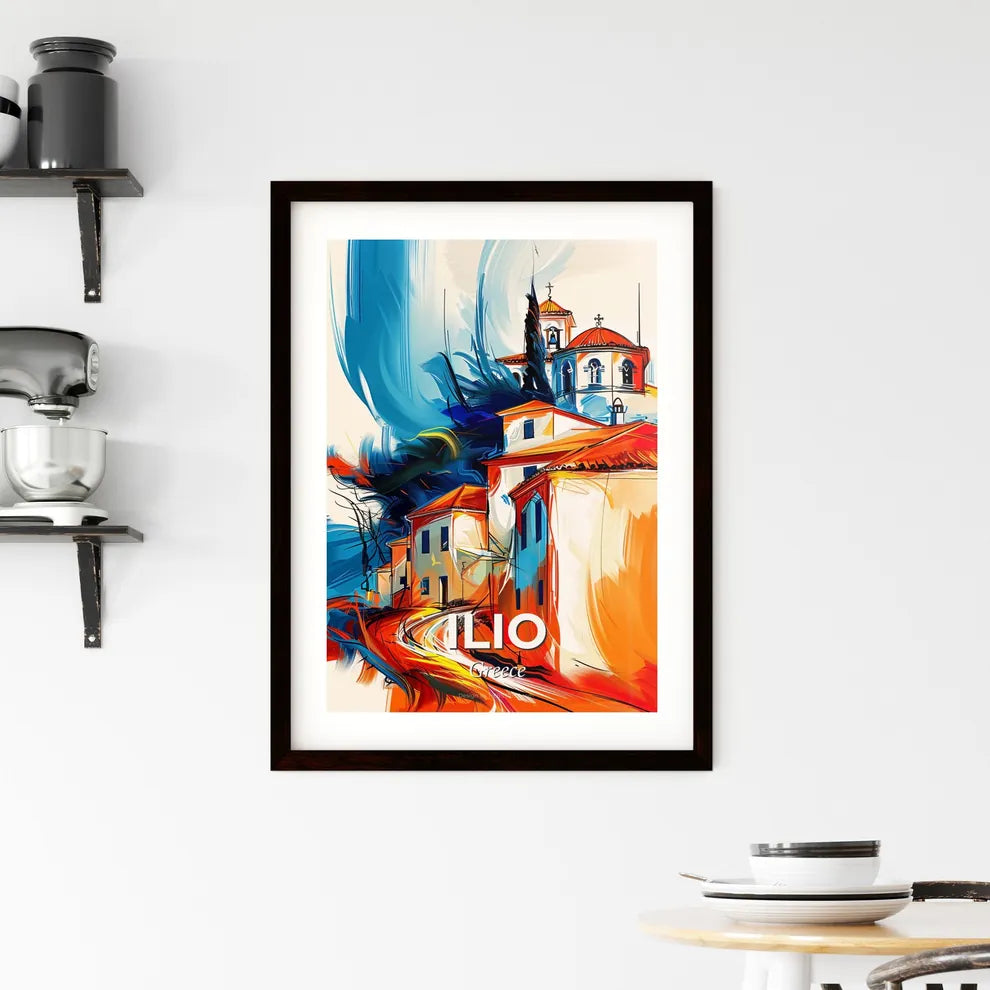 Vibrant Ilio, Greece Framed Print