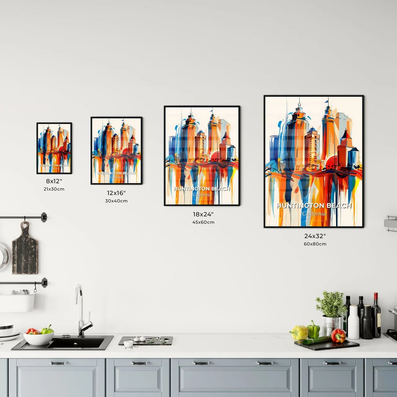 Vibrant Huntington Beach, California Kitchen Art
