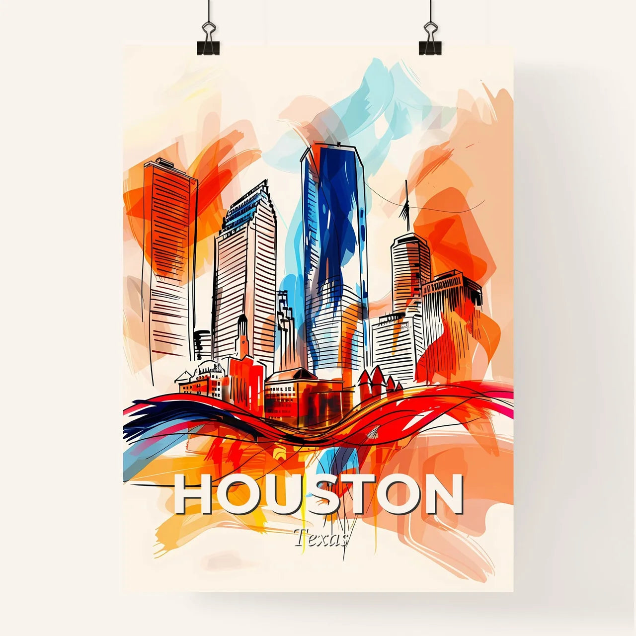 Vibrant Houston, Texas Poster